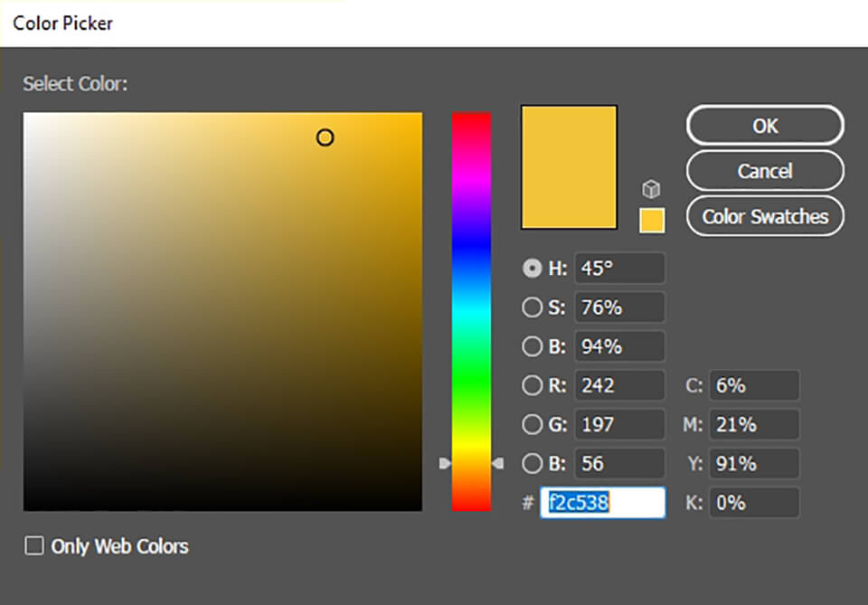 coloring shapes in illustrator color picker