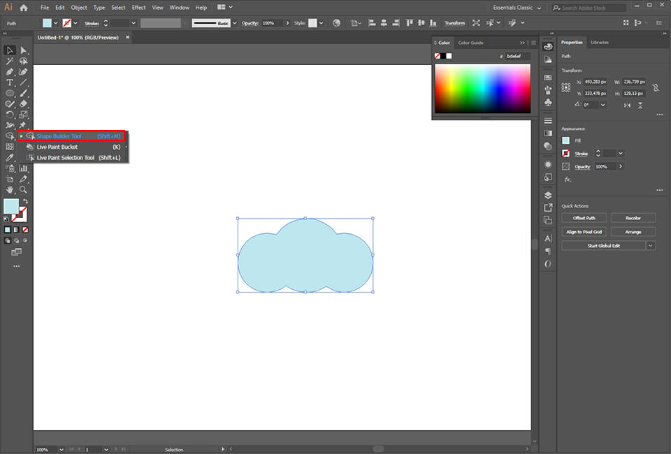 combining shapes in illustrator