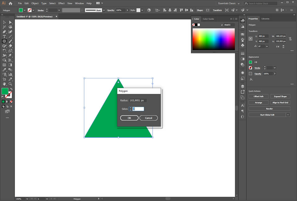 how to make a triangle in illustrator