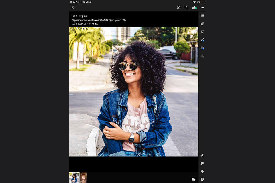 lightroom app view photo metadata