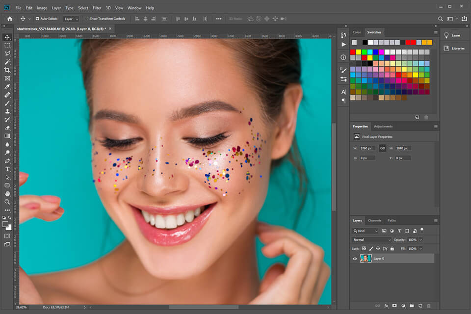 tiff file in adobe photoshop interface
