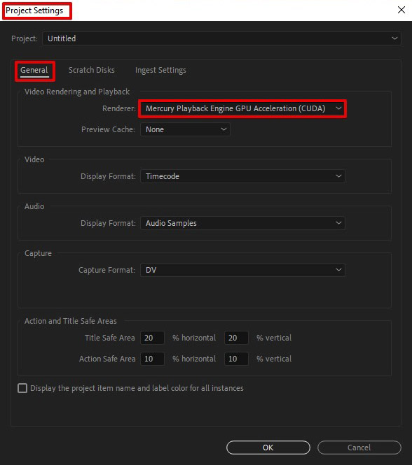 premiere pro cuda project