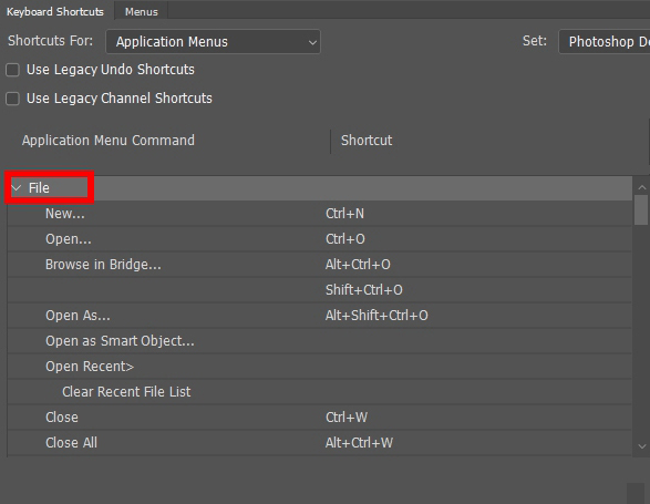 photoshop hotkeys customization