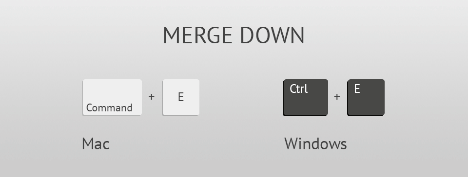 photoshop keyboard shortcuts merge down layers