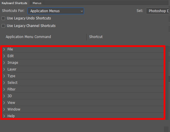 photoshop hotkeys customization