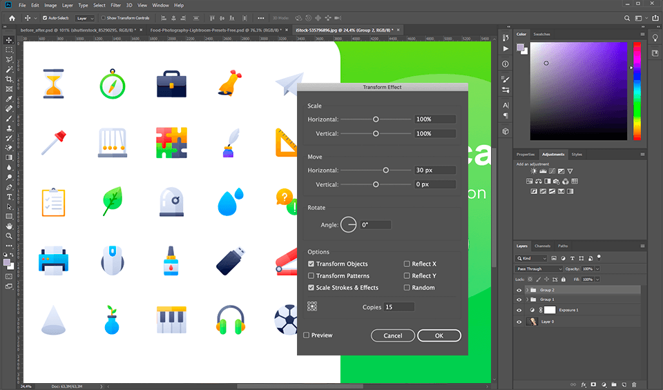 transform each photoshop plugin