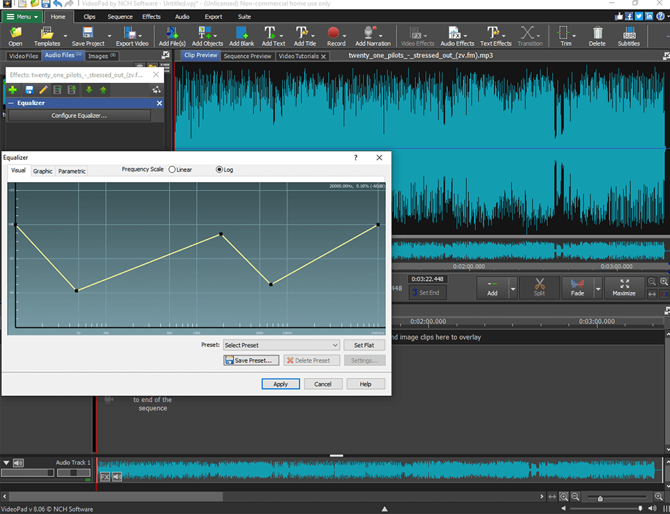 videopad video editor sound editing