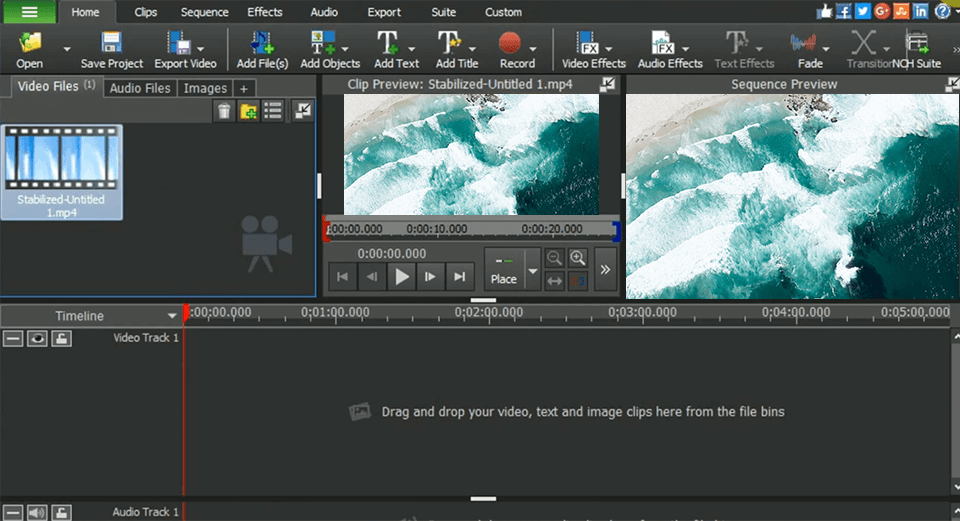 videopad video editor stabilization