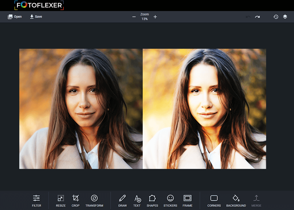 fotoflexer interface