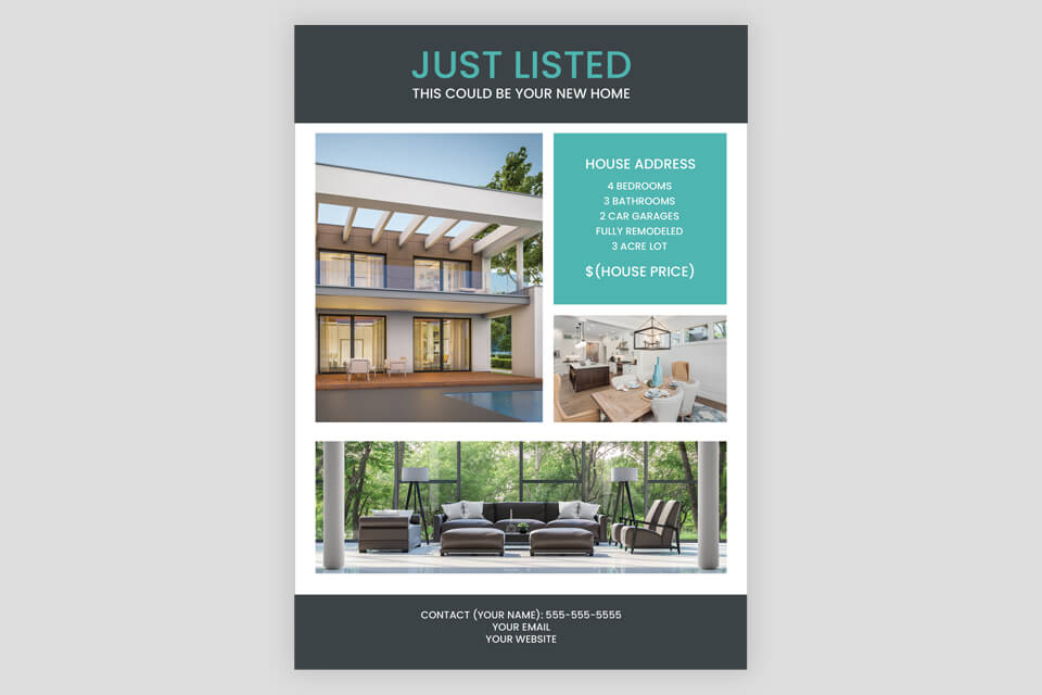 just listed free real estate flyer templates