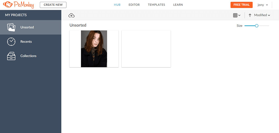 picmonkey built-in cloud storage