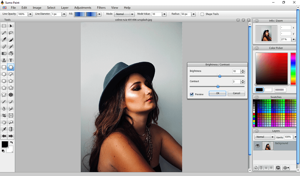 sumopaint image editor brightness contrast