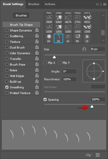 increase beard photoshop brush spacing