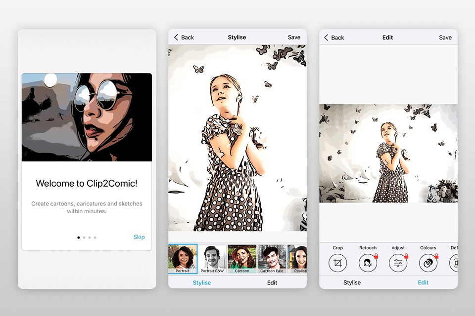 clip2comic image cartoonizer interface