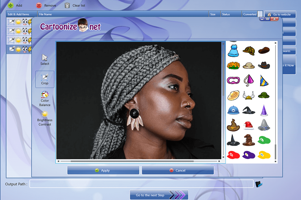 image cartoonizer software interface