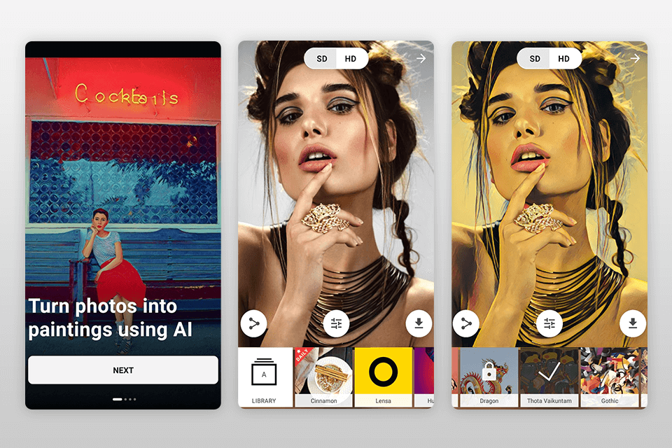 prisma image cartoonizer interface