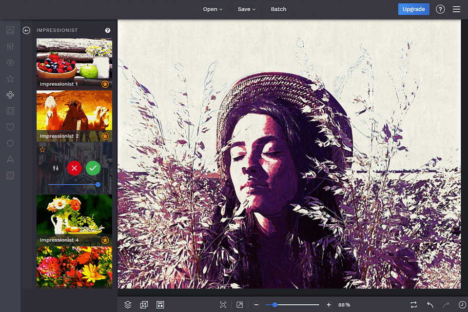 befunky image cartoonizer interface