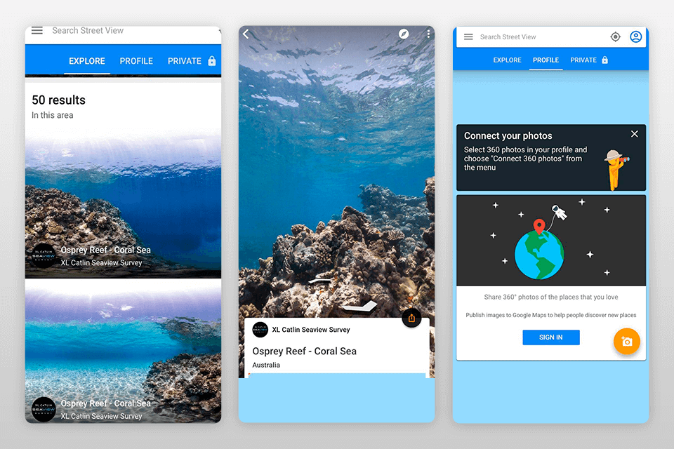 google street view best 360 camera app interface