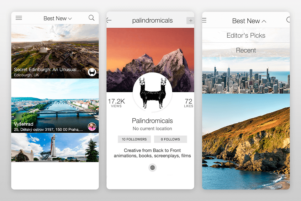 roundme best 360 camera app interface