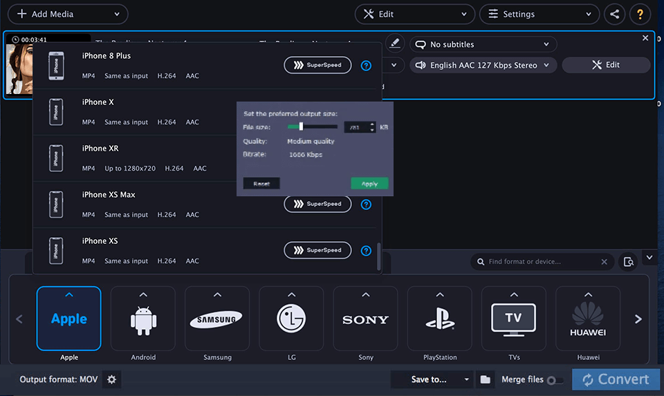 movavi free video converter for mac interface