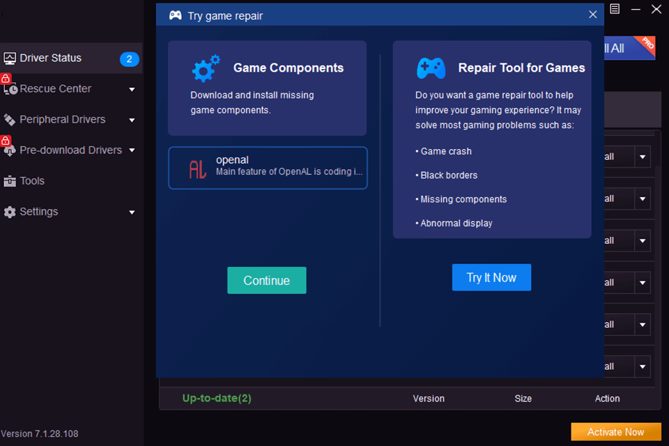 driver talent game components