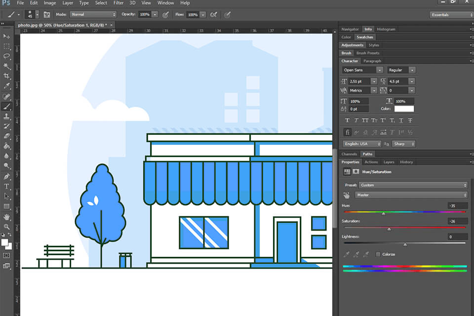 adobe photoshop cc tablet drawing software interface