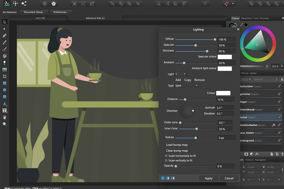 affinity designer tablet drawing software interface