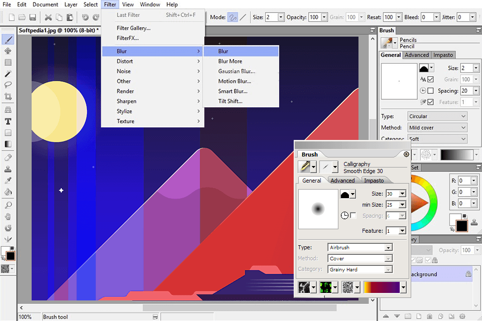 artweaver 7tablet drawing software interface