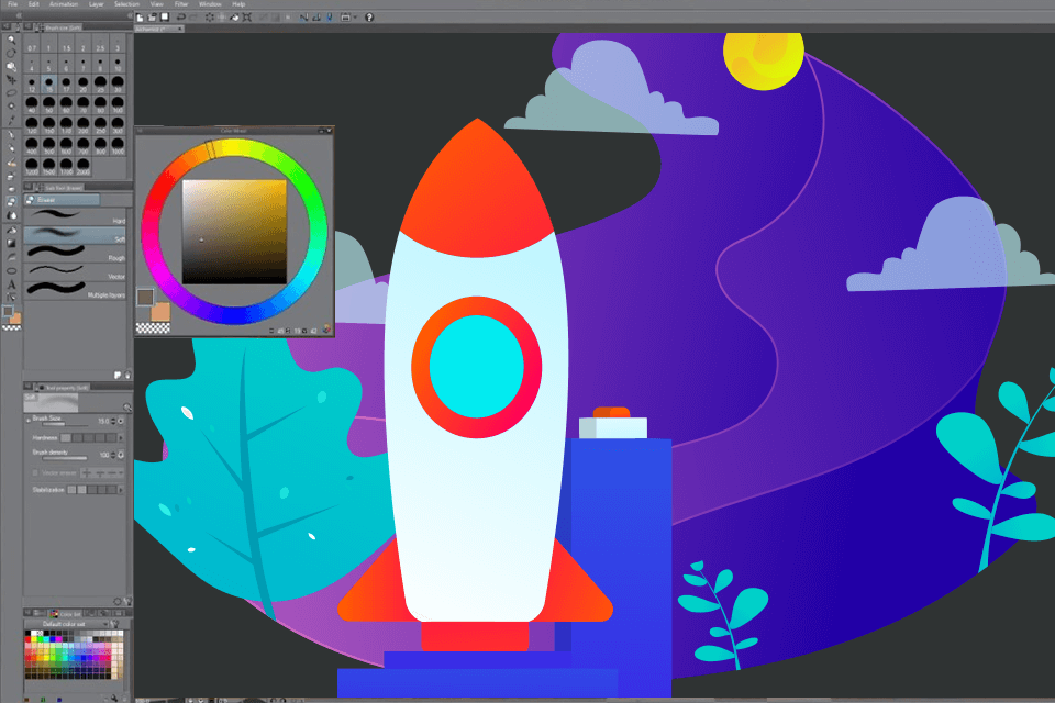 clip studio paint tablet drawing software interface