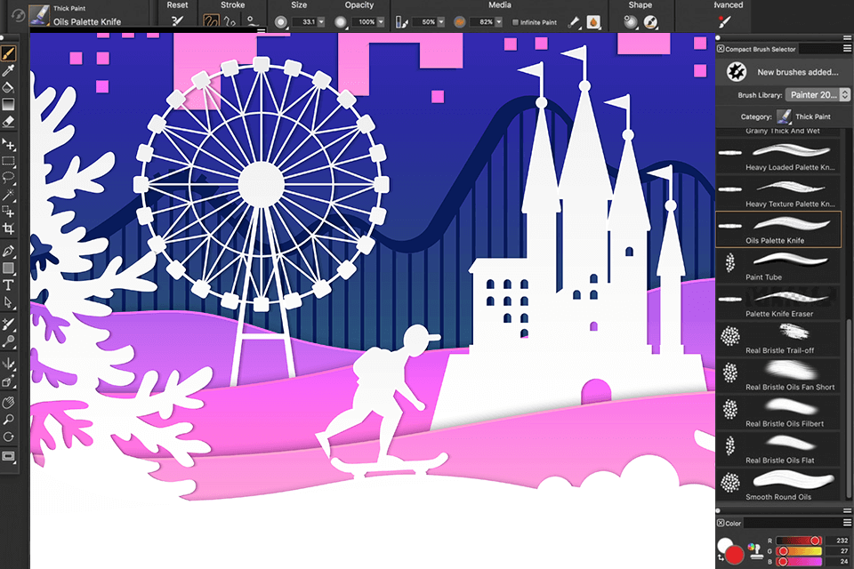 corel painter tablet drawing software interface