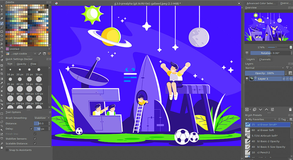 krita tablet drawing software interface