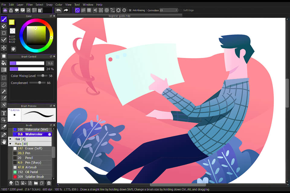 medibang paint pro tablet drawing software interface