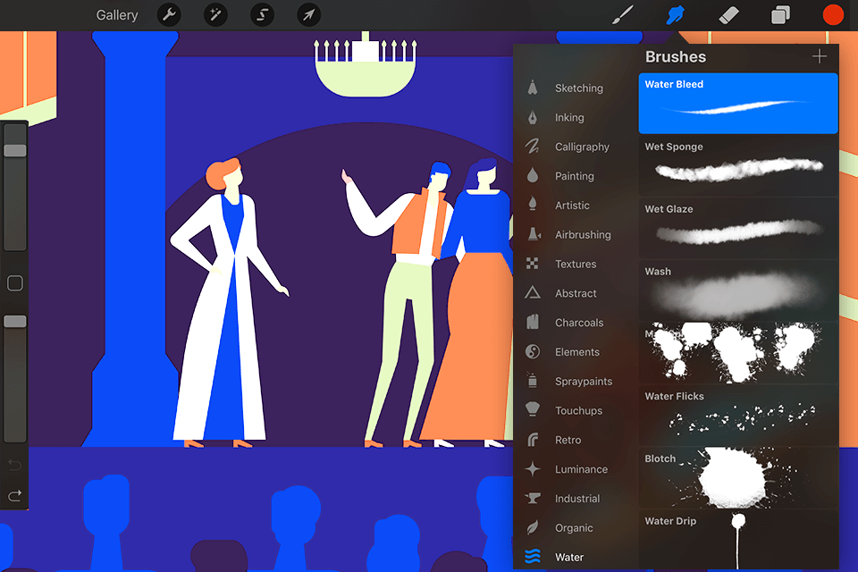 procreate tablet drawing software interface