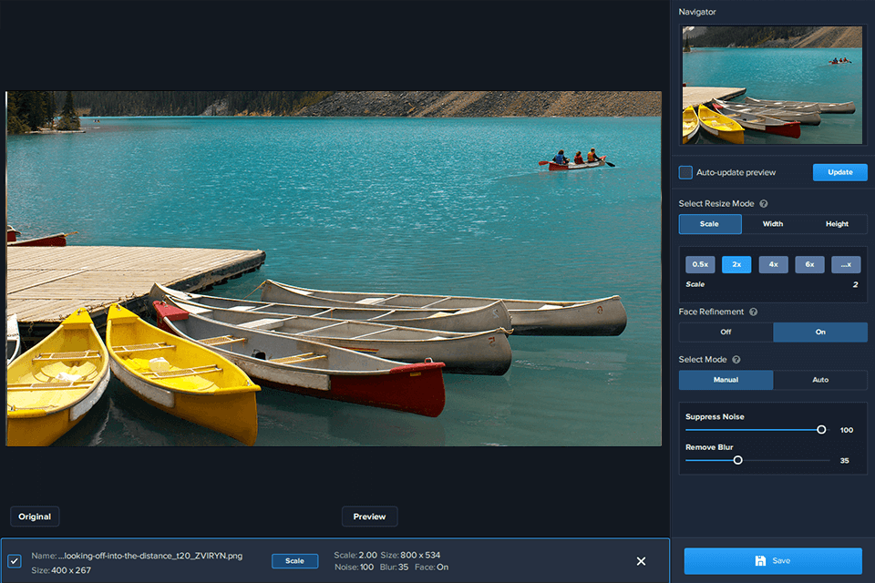 ai gigapixel interface