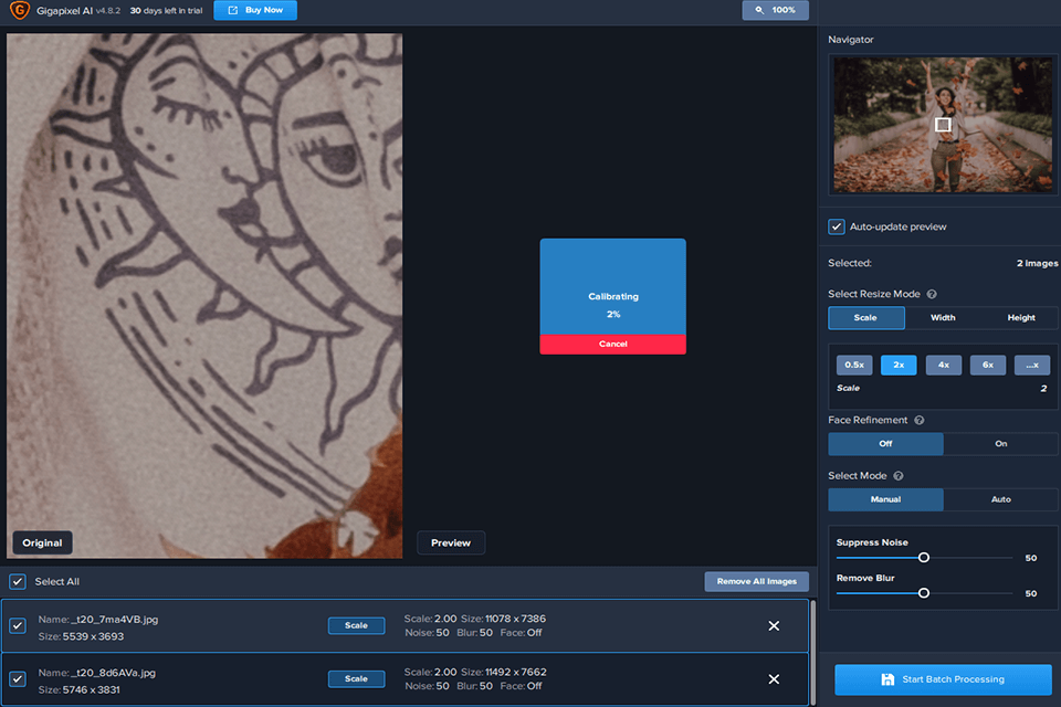 ai gigapixel simple interface