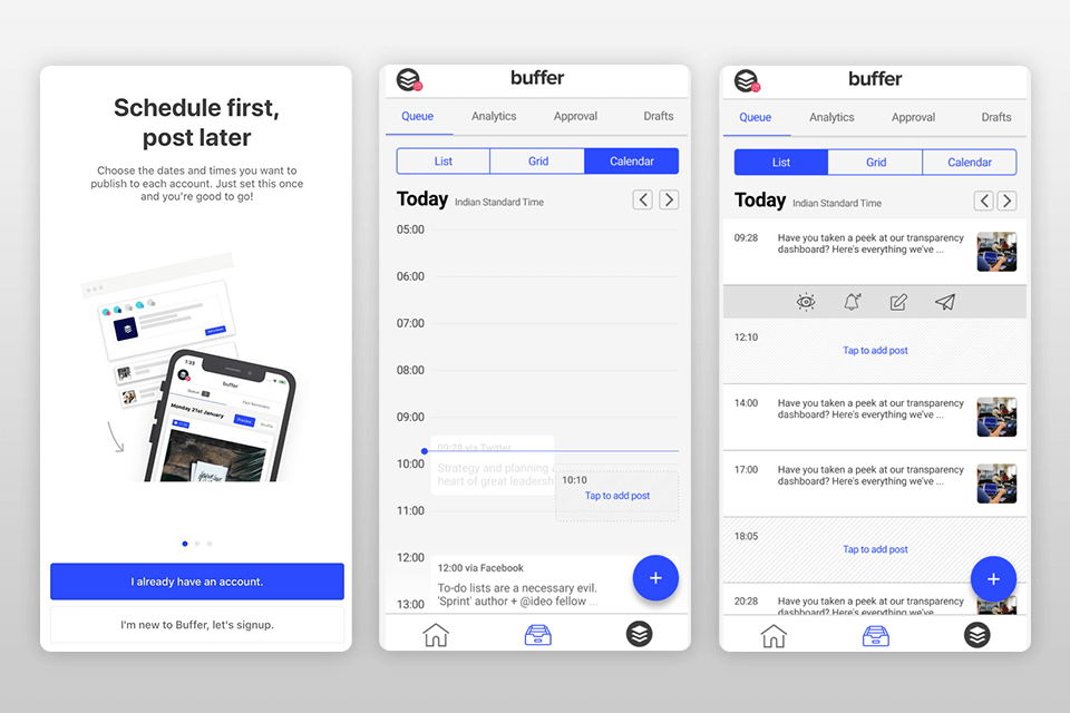 buffer real estate app interface