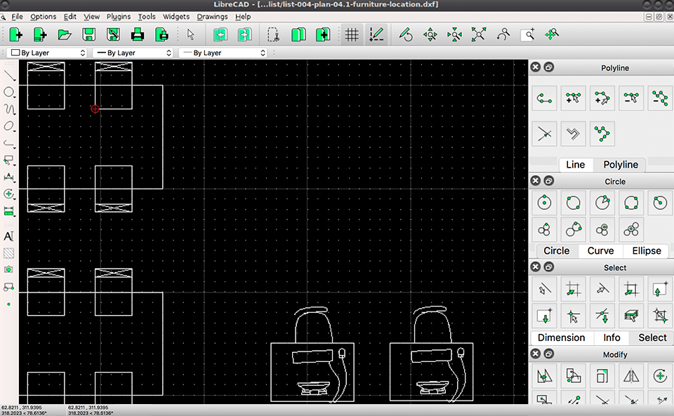 programs like autocad librecad interface