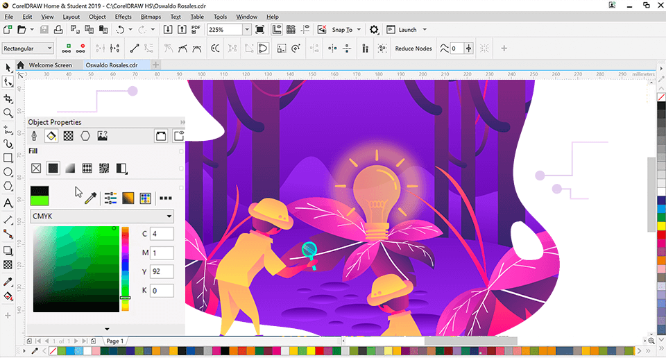 coreldraw home and student suite interface