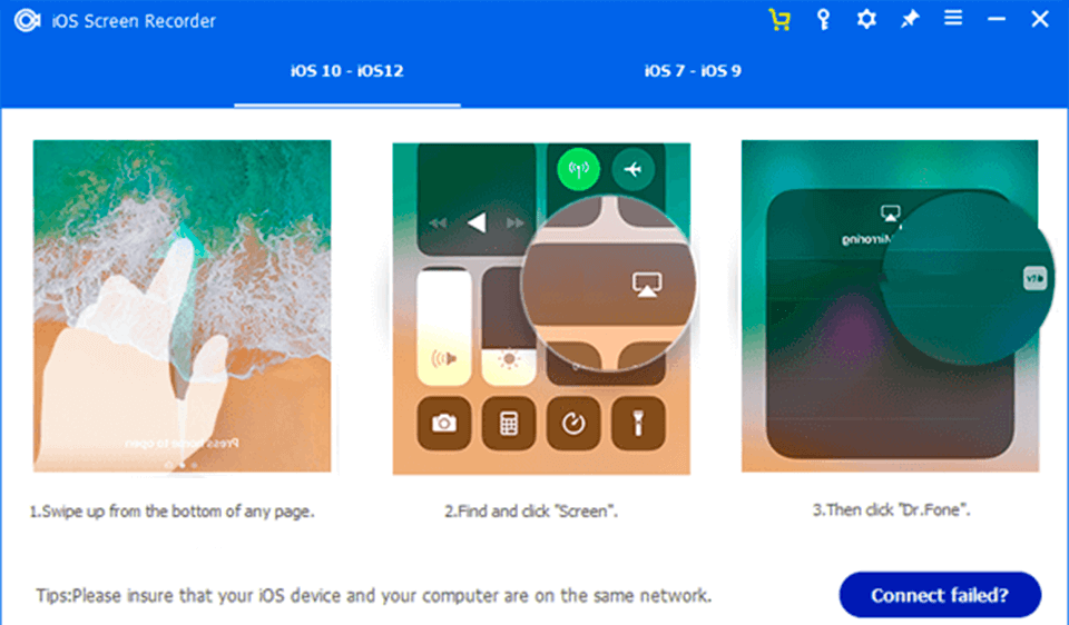 dr fone interface screen recording