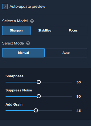 topaz sharpen ai modes