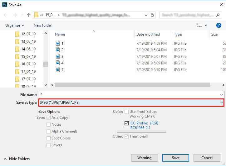 highest quality image format for printing jpeg