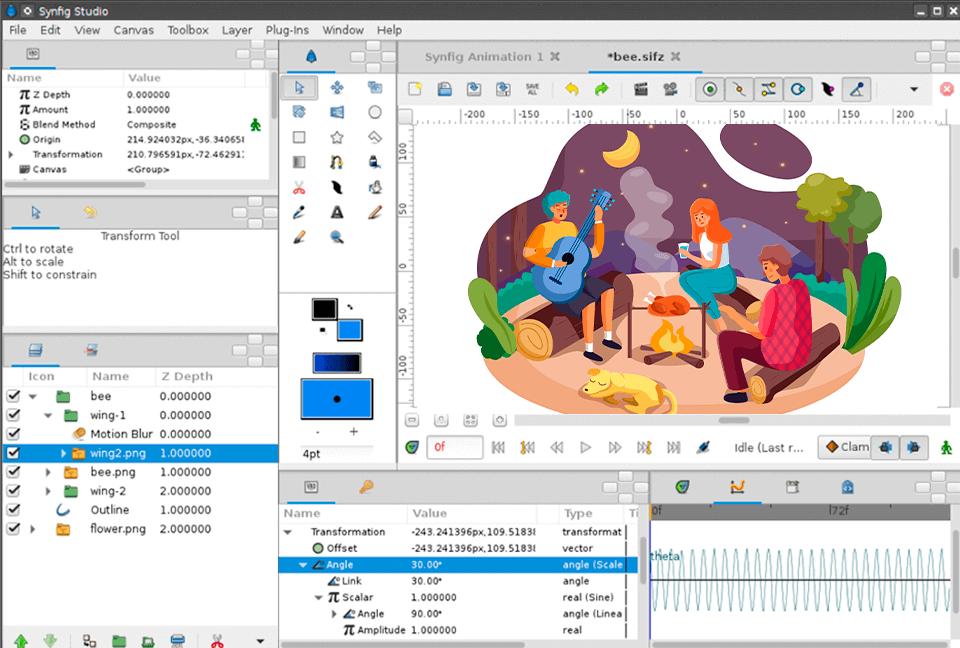 synfig studio interface adobe character animator alternative