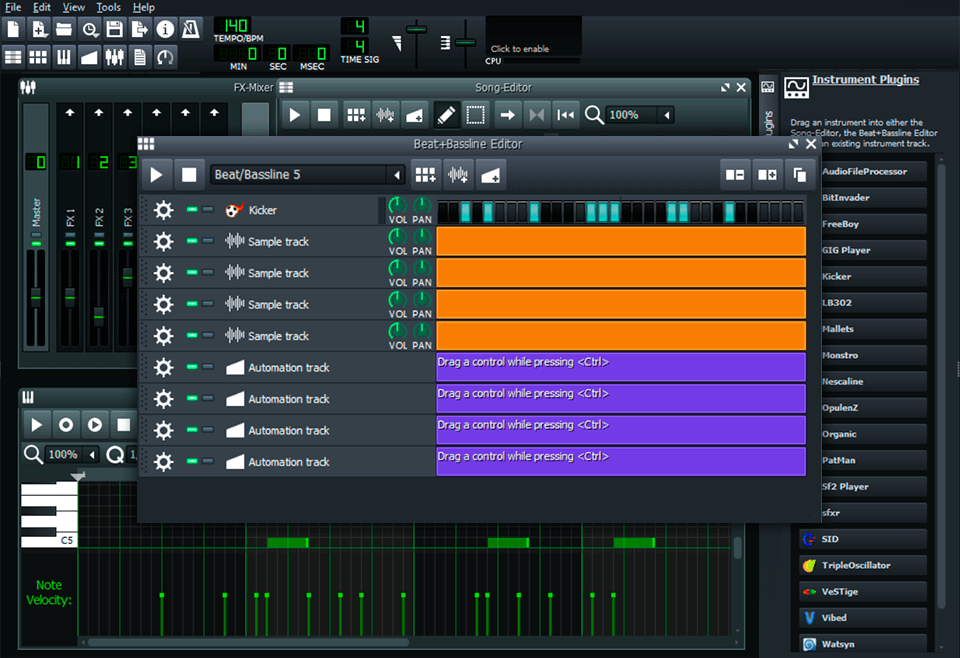 lmms free daw software interface
