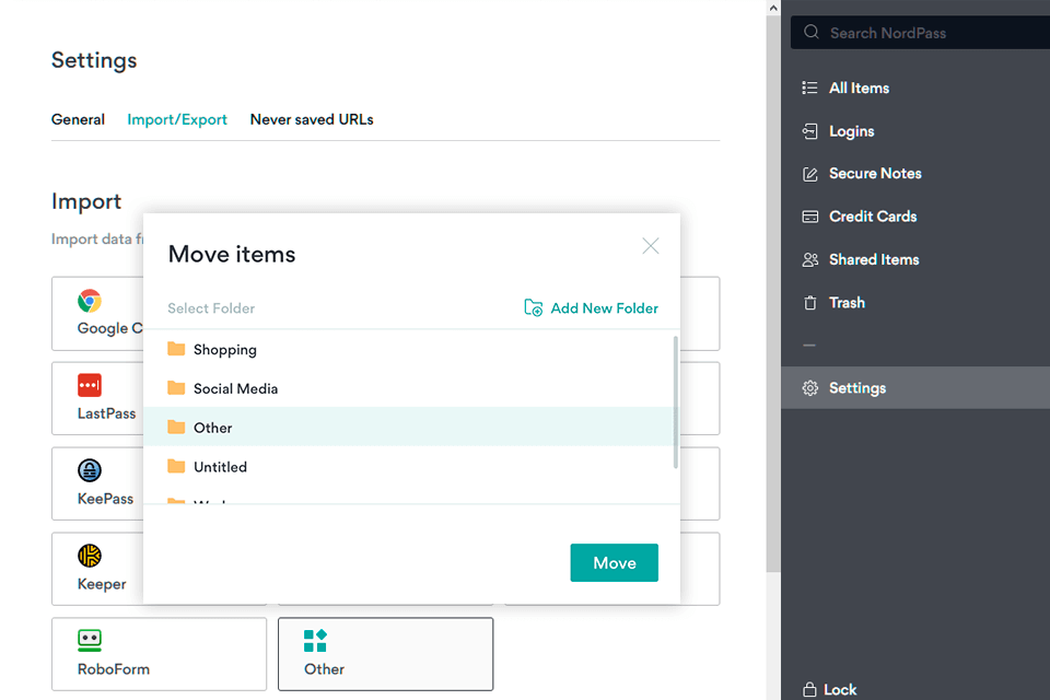 nordpass password manager interface
