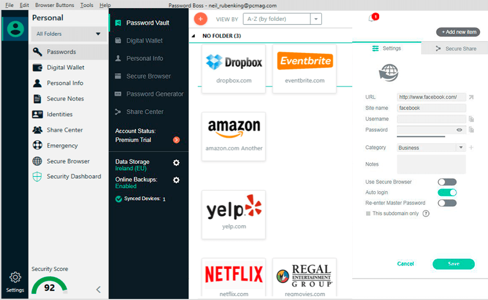 password boss manager interface