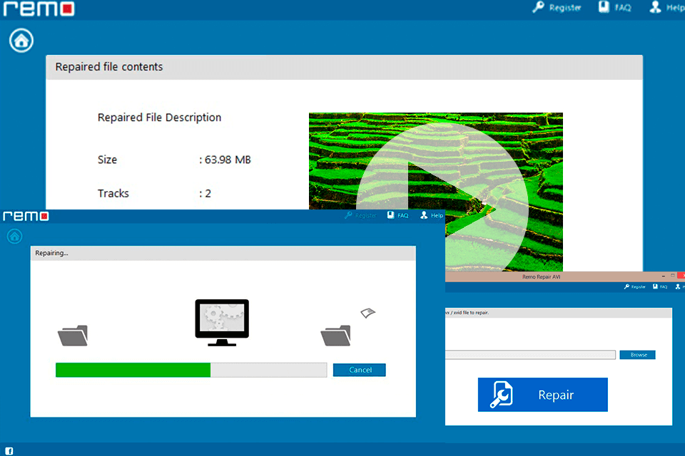 remo repair interface video repair software
