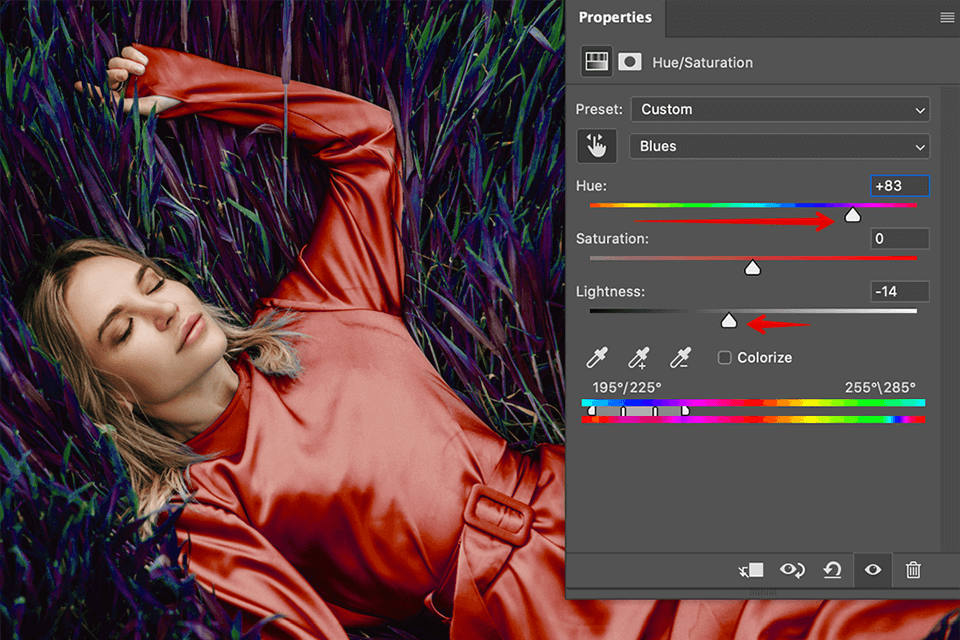 how to change the color of an object in photoshop adjust the hue