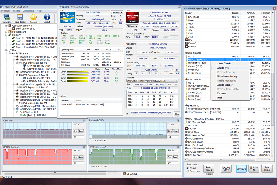 hwinfo cpu monitoring software interface