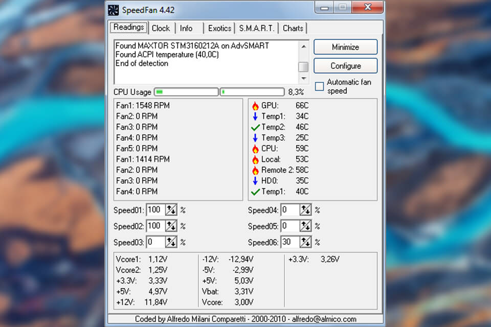 speedfan cpu monitoring software interface