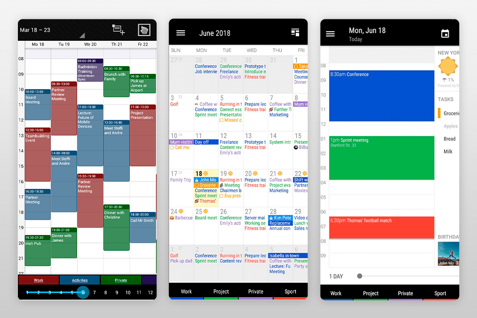 business calendar 2 calendar app interface